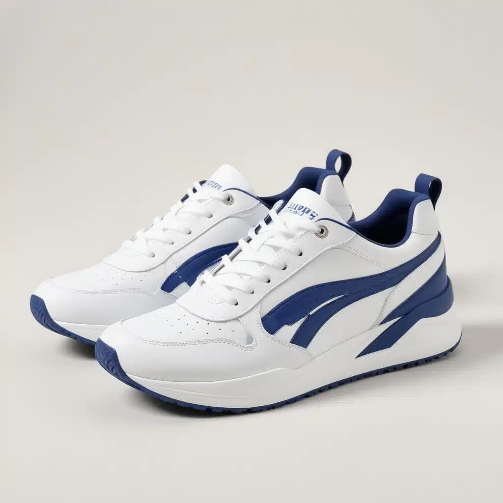 Stylish white and blue sneakers
