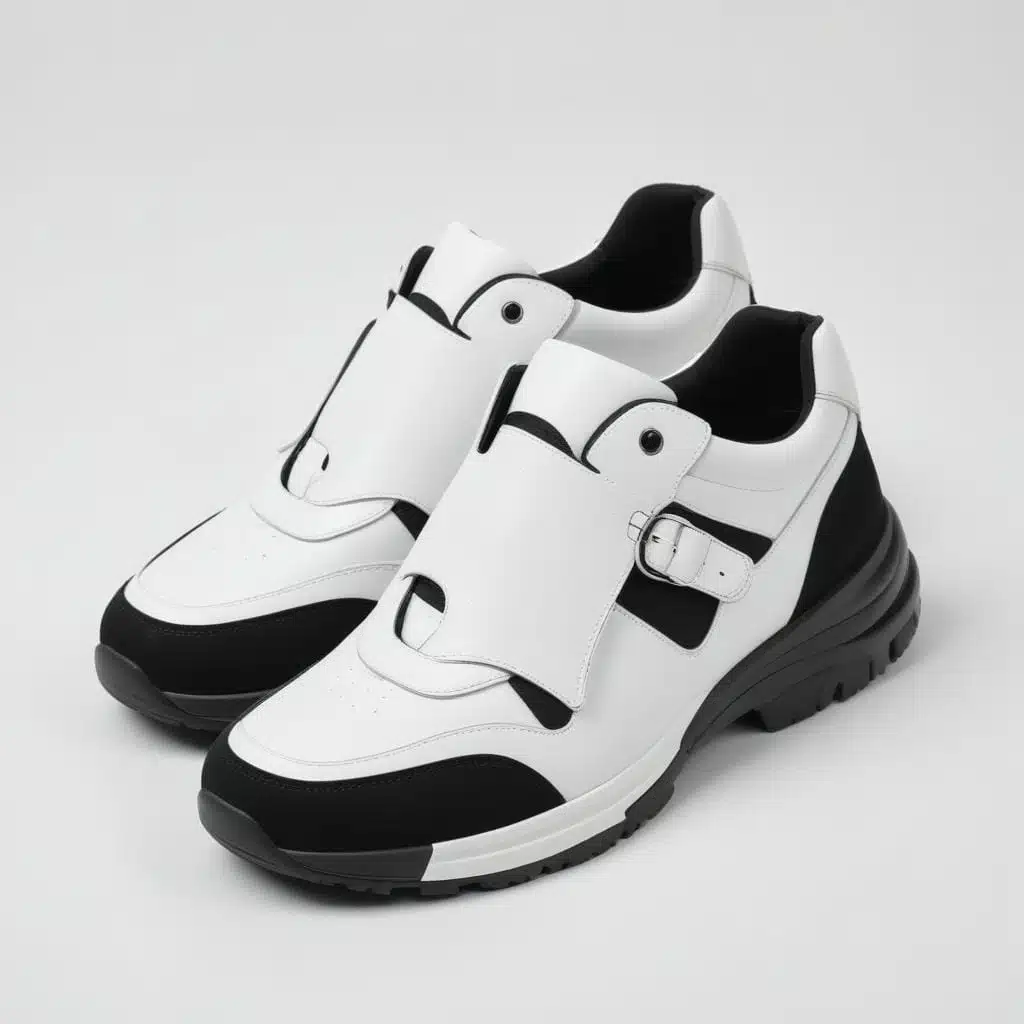 Stylish white and black sneakers